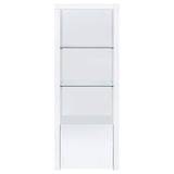 Jude White High Gloss 3-shelf Media Tower With Storage Cabinet by Coaster at Eve Furniture