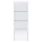 Jude White High Gloss 3-shelf Media Tower With Storage Cabinet by Coaster at Eve Furniture