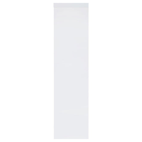 Jude White High Gloss 3-shelf Media Tower With Storage Cabinet by Coaster at Eve Furniture