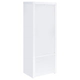 Jude White High Gloss 3-shelf Media Tower With Storage Cabinet by Coaster at Eve Furniture