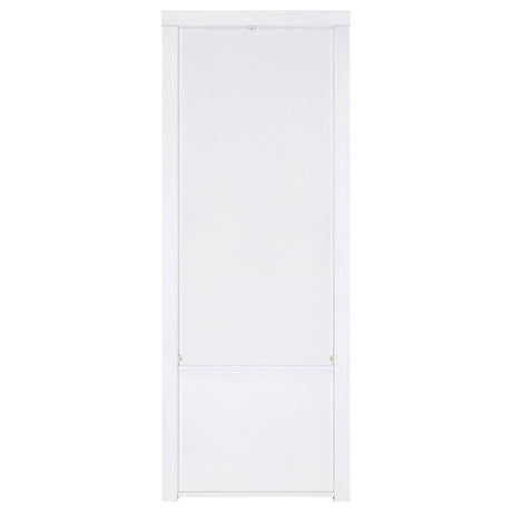 Jude White High Gloss 3-shelf Media Tower With Storage Cabinet by Coaster at Eve Furniture