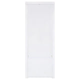 Jude White High Gloss 3-shelf Media Tower With Storage Cabinet by Coaster at Eve Furniture