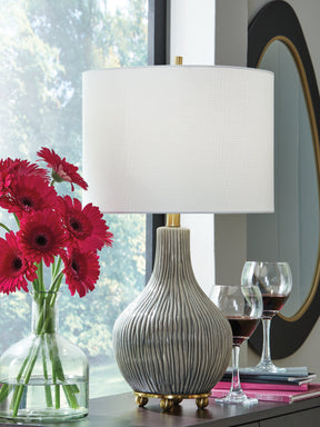 Judlen Gray/Gold Finish Table Lamp by ASHLEY FURNITURE at Eve Furniture
