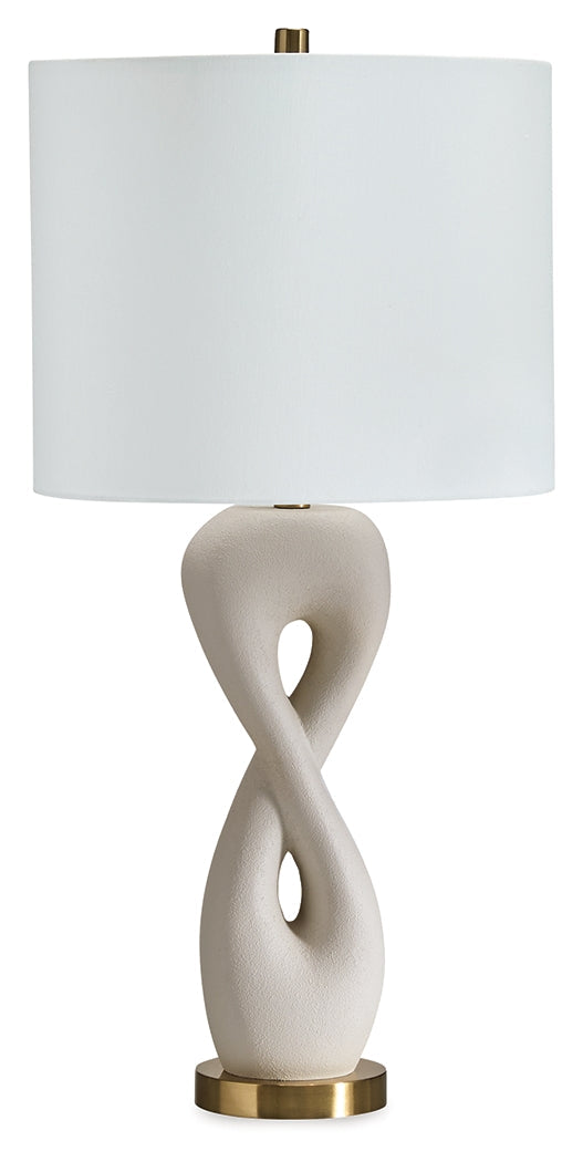 Judrich White/Gold Finish Table Lamp by ASHLEY FURNITURE at Eve Furniture