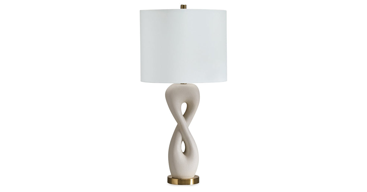 Judrich White/Gold Finish Table Lamp by ASHLEY FURNITURE at Eve Furniture