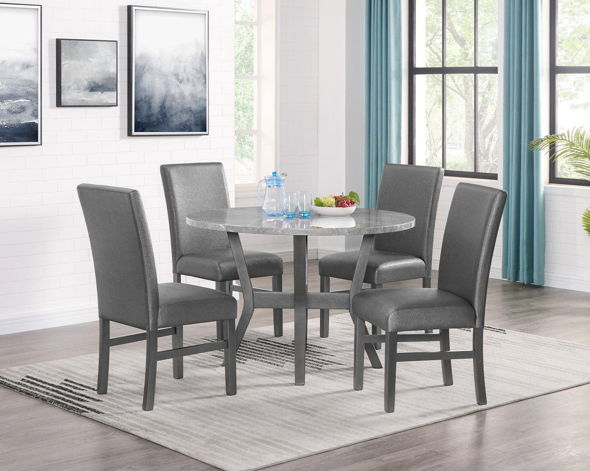 Judson Glitter Gray 5-Piece Dining Set by Crown Mark at Eve Furniture
