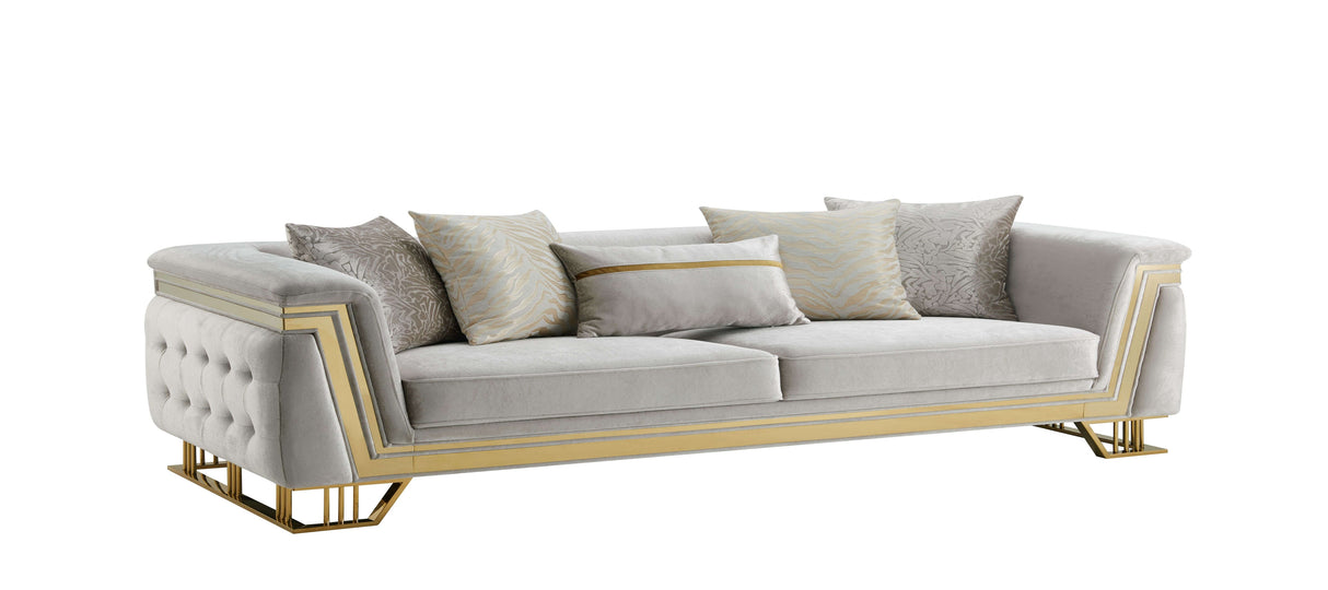 Judy Beige Living Room Set by Cosmos Furniture at Eve Furniture