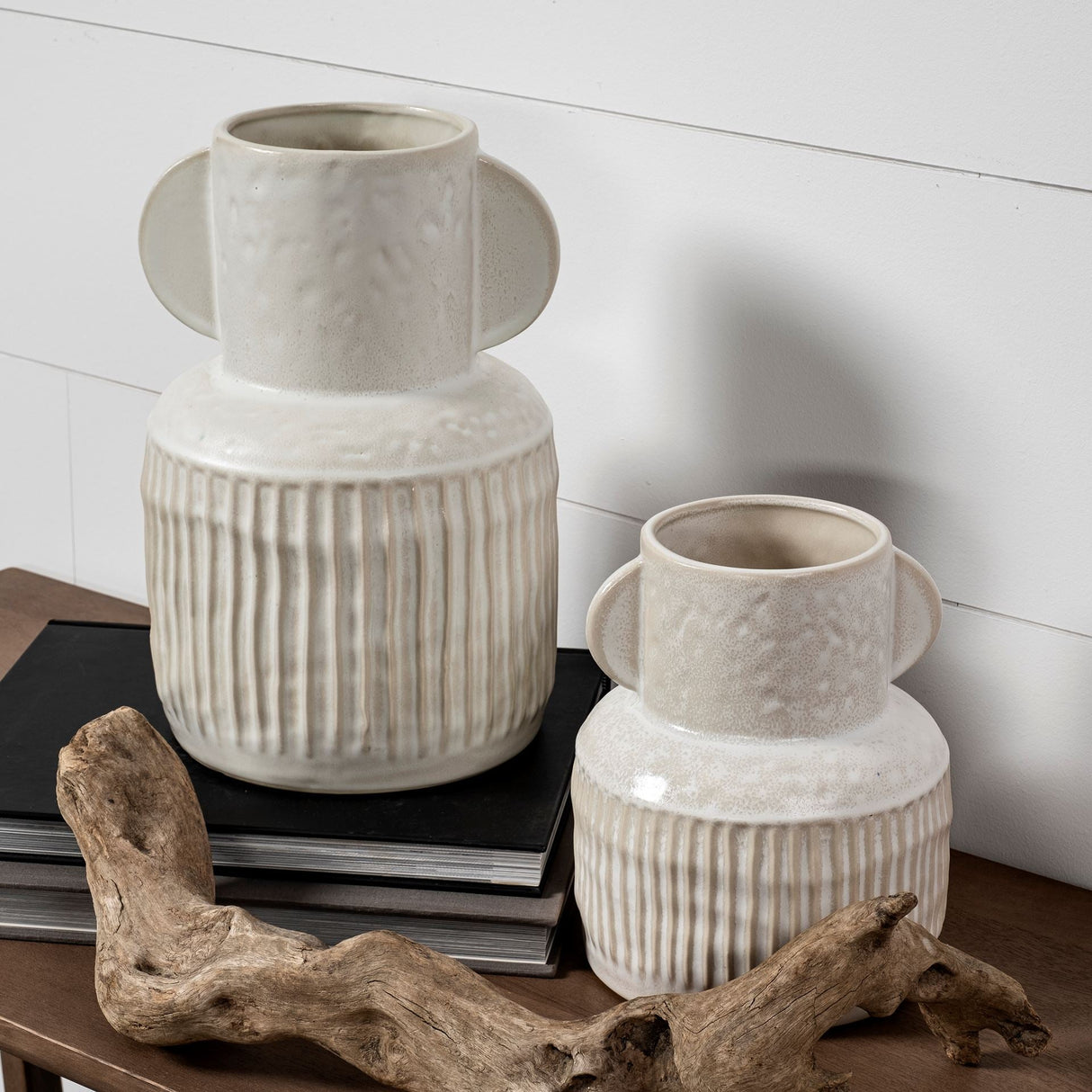 Judy Large Eggshell Ceramic Vase by Mercana at Eve Furniture