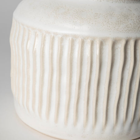 Judy Small Eggshell Ceramic Vase by Mercana at Eve Furniture