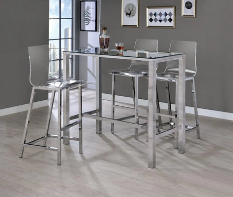 Juelia Chrome/Clear Acrylic Bar Stools, Set of 2 by Coaster at Eve Furniture