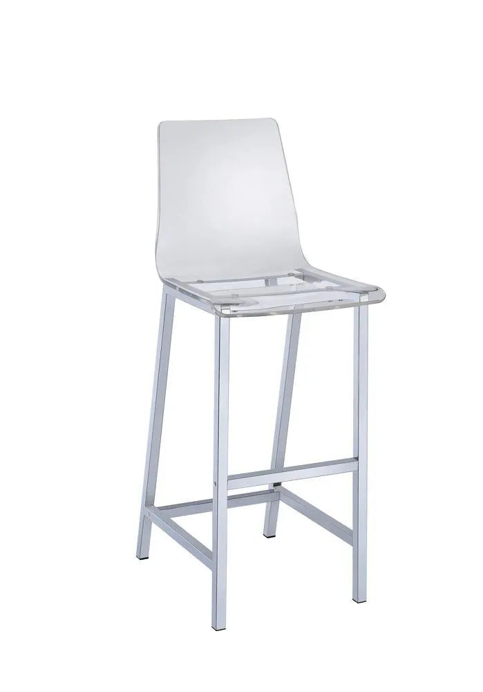 Juelia Chrome/Clear Acrylic Bar Stools, Set of 2 by Coaster at Eve Furniture