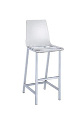 Juelia Chrome/Clear Acrylic Bar Stools, Set of 2 by Coaster at Eve Furniture
