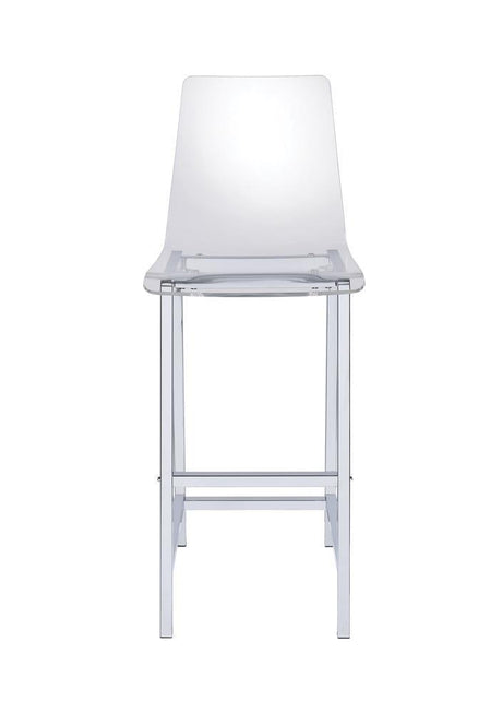 Juelia Chrome/Clear Acrylic Bar Stools, Set of 2 by Coaster at Eve Furniture