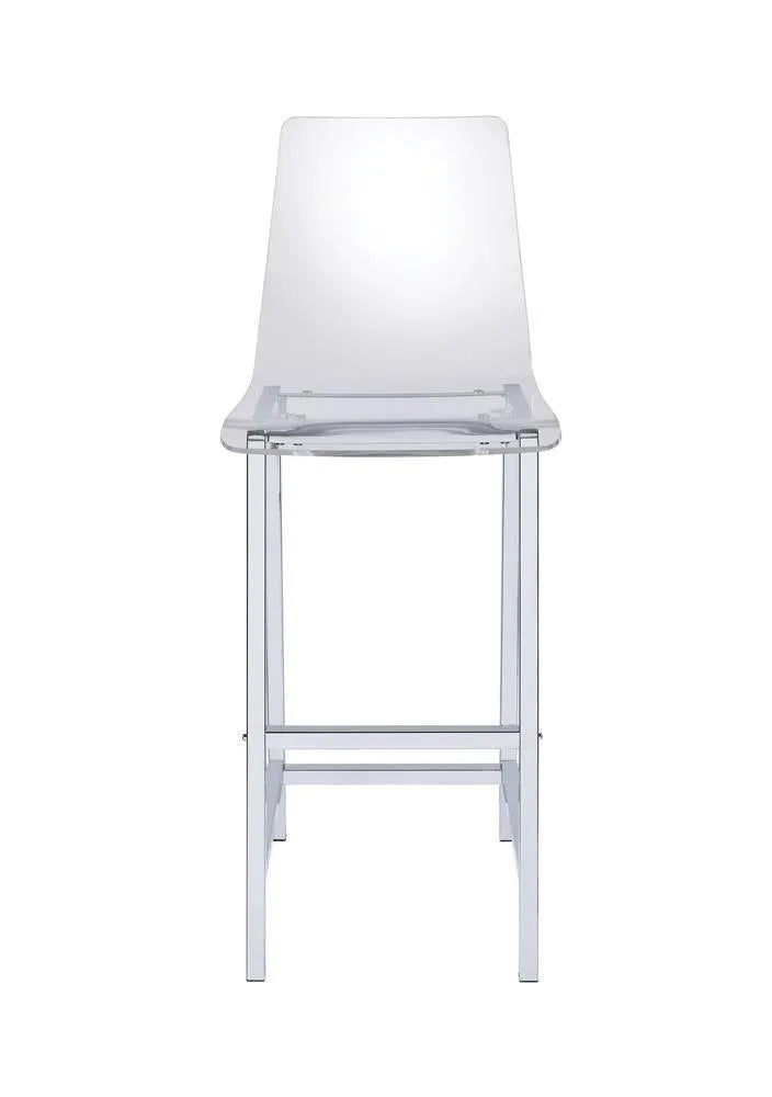 Juelia Chrome/Clear Acrylic Bar Stools, Set of 2 by Coaster at Eve Furniture