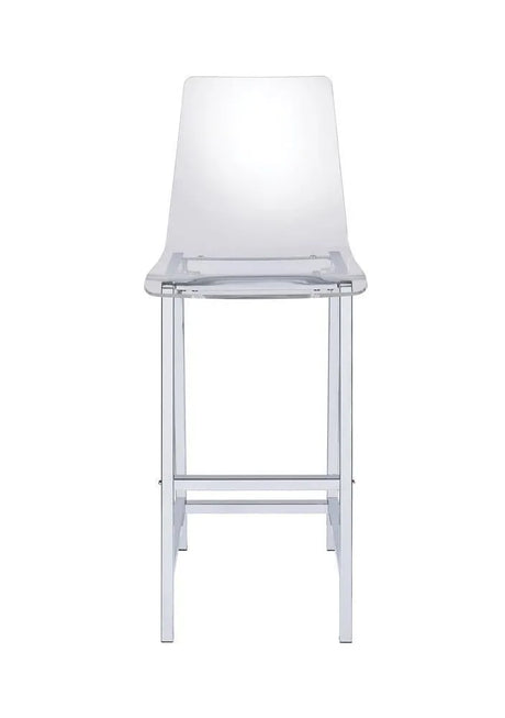 Juelia Chrome/Clear Acrylic Bar Stools, Set of 2 by Coaster at Eve Furniture