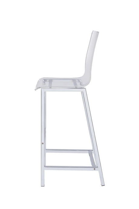 Juelia Chrome/Clear Acrylic Bar Stools, Set of 2 by Coaster at Eve Furniture
