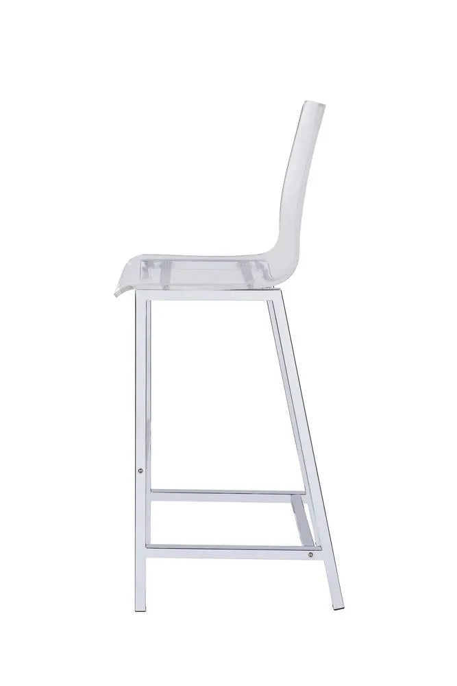 Juelia Chrome/Clear Acrylic Bar Stools, Set of 2 by Coaster at Eve Furniture