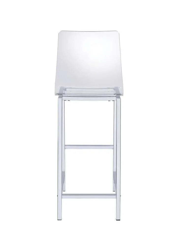 Juelia Chrome/Clear Acrylic Bar Stools, Set of 2 by Coaster at Eve Furniture