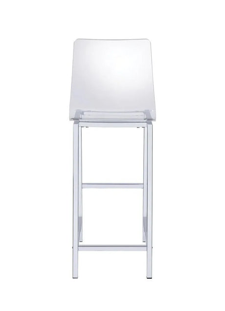Juelia Chrome/Clear Acrylic Bar Stools, Set of 2 by Coaster at Eve Furniture