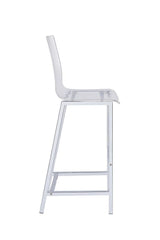 Juelia Chrome/Clear Acrylic Bar Stools, Set of 2 by Coaster at Eve Furniture
