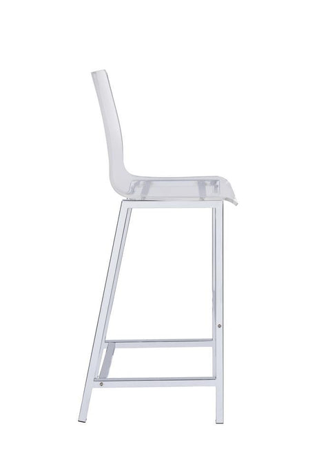 Juelia Chrome/Clear Acrylic Bar Stools, Set of 2 by Coaster at Eve Furniture