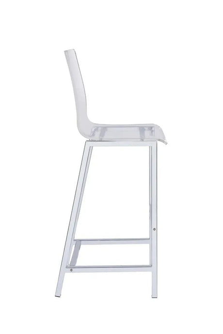 Juelia Chrome/Clear Acrylic Bar Stools, Set of 2 by Coaster at Eve Furniture