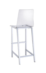 Juelia Chrome/Clear Acrylic Bar Stools, Set of 2 by Coaster at Eve Furniture