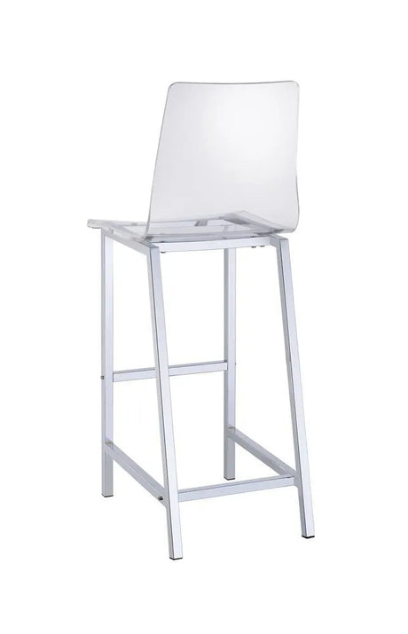 Juelia Chrome/Clear Acrylic Bar Stools, Set of 2 by Coaster at Eve Furniture