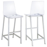 Juelia Chrome/Clear Acrylic Bar Stools, Set of 2 by Coaster at Eve Furniture