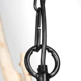 Jules 25x25 Blonde Wood and Black Metal Six Bulb Chandelier Light by Mercana at Eve Furniture