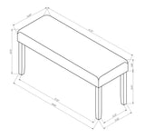 Jules Black and Light Gray Bench by Crown Mark at Eve Furniture