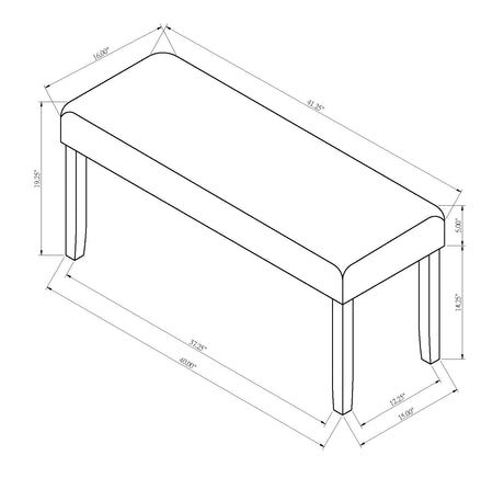 Jules Black and Light Gray Bench by Crown Mark at Eve Furniture