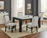 Jules Black and Light Gray Faux Marble Dining Table by Crown Mark at Eve Furniture