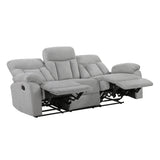 Jules Gray 2-Piece Double Reclining Set by Homelegance at Eve Furniture