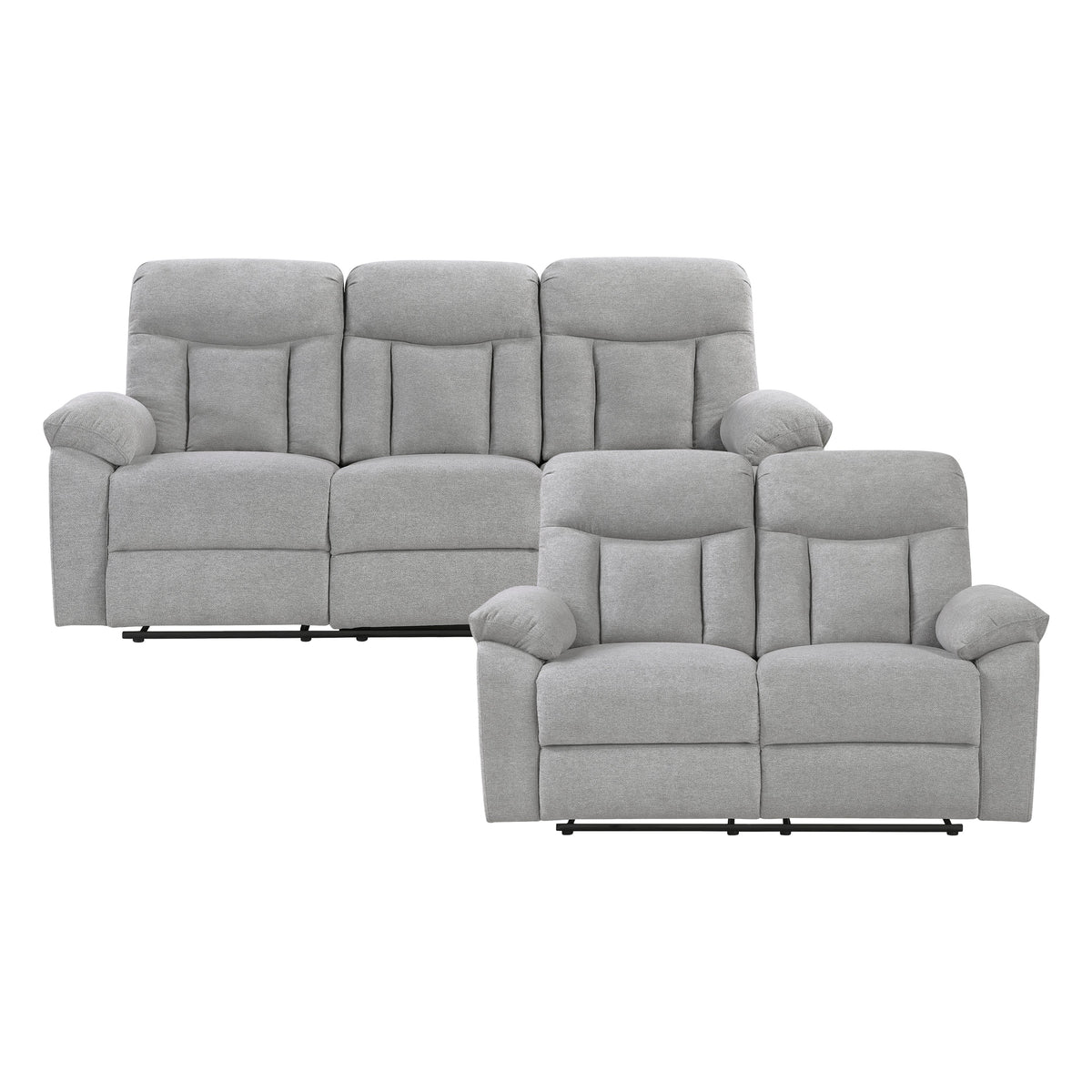 Jules Gray 2-Piece Double Reclining Set by Homelegance at Eve Furniture