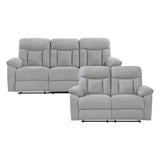 Jules Gray 2-Piece Double Reclining Set by Homelegance at Eve Furniture