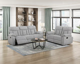Jules Gray Double Reclining Love Seat by Homelegance at Eve Furniture