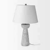 Julia 16.0L x 16.0W x 27.0H Gray Antique Painted Cement Table Lamp by Mercana at Eve Furniture