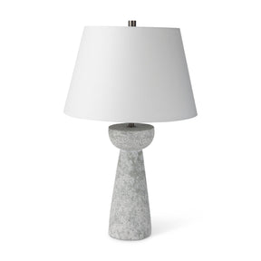 Julia 16.0L x 16.0W x 27.0H Gray Antique Painted Cement Table Lamp by Mercana at Eve Furniture