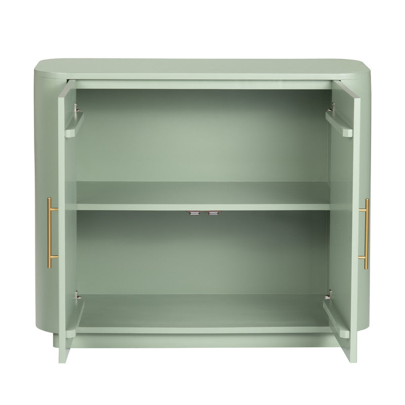 Julia Green Two-Door Cabinet by Crestview at Eve Furniture