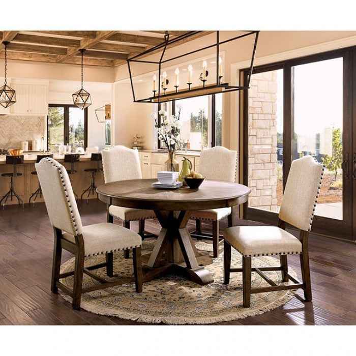 Julia Light Oak/Beige 5-Piece Dining Room Set