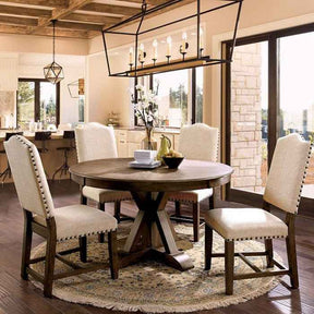 Julia Light Oak/Beige 5-Piece Dining Room Set