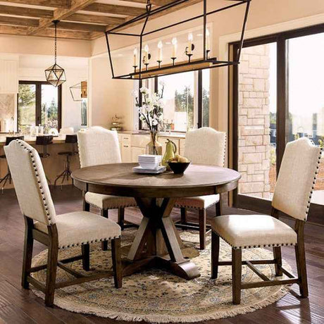 Julia Light Oak/Beige 5-Piece Dining Room Set by Furniture of America at Eve Furniture