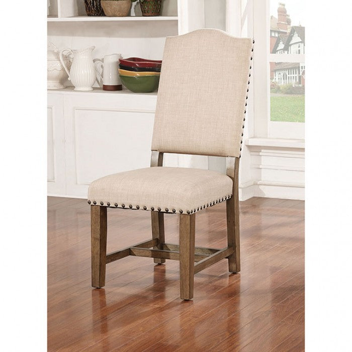 Julia Light Oak/Beige Side Chair Set of 2