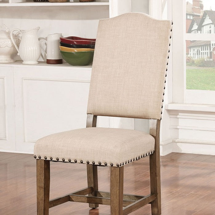 Julia Light Oak/Beige Side Chair Set of 2