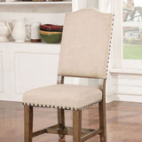 Julia Light Oak/Beige Side Chair Set of 2