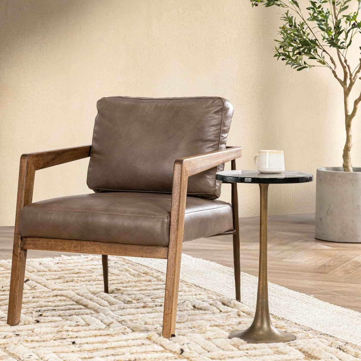 Julia Truffle Brown Accent Chair by Classic Home at Eve Furniture