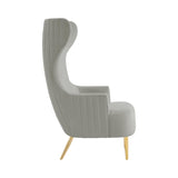 Julia Velvet Channel Tufted Wingback Chair by Inspire Me! Home Decor by TOV Furniture at Eve Furniture