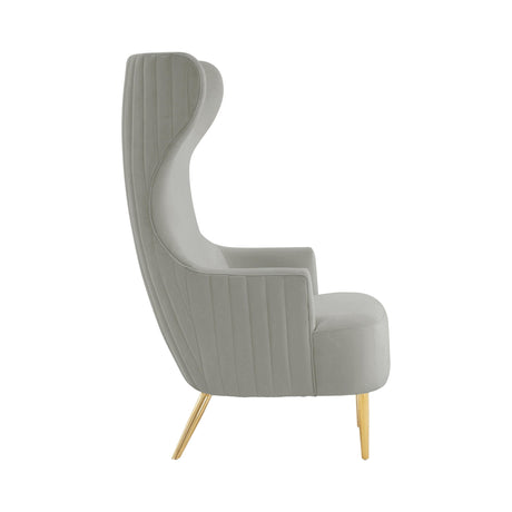 Julia Velvet Channel Tufted Wingback Chair by Inspire Me! Home Decor by TOV Furniture at Eve Furniture