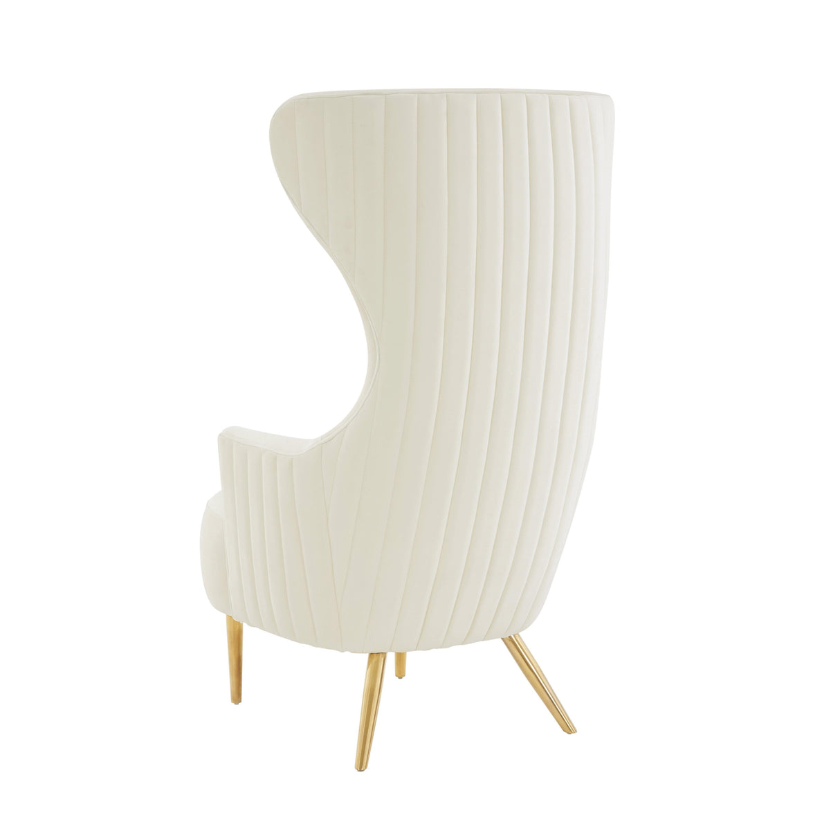 Julia Velvet Channel Tufted Wingback Chair by Inspire Me! Home Decor by TOV Furniture at Eve Furniture